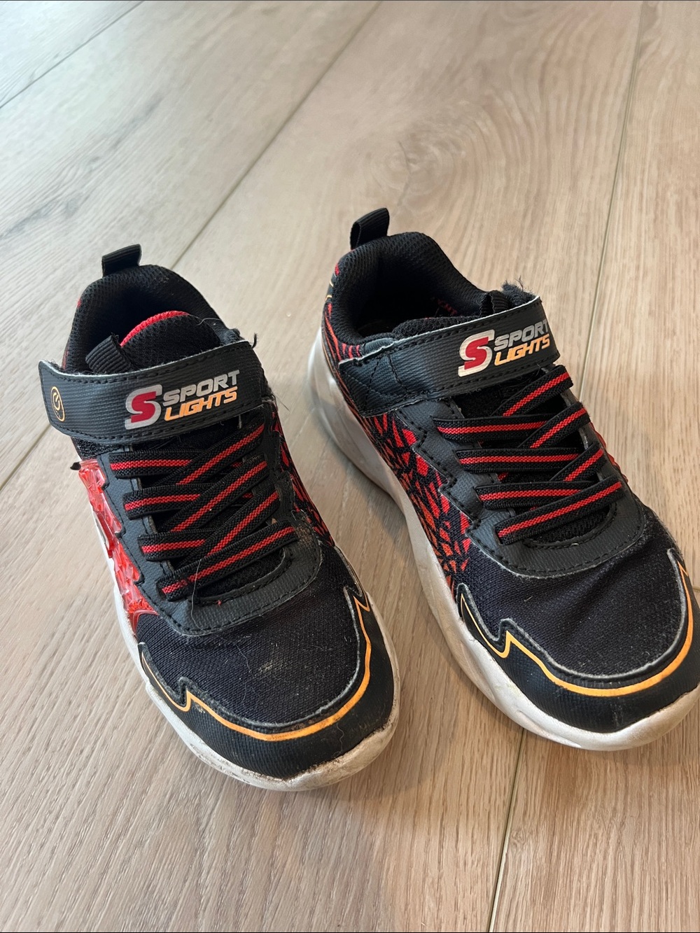 Skechers Kids Black and Red Light-Up Sport Sneakers